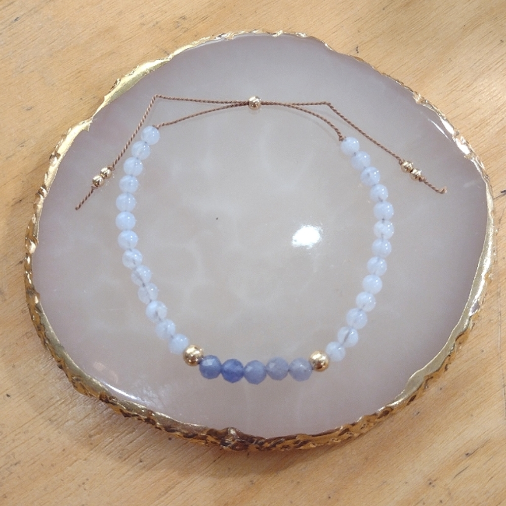 ✨SOLD✨Blue Lace Agate & Tanzanite Bracelet